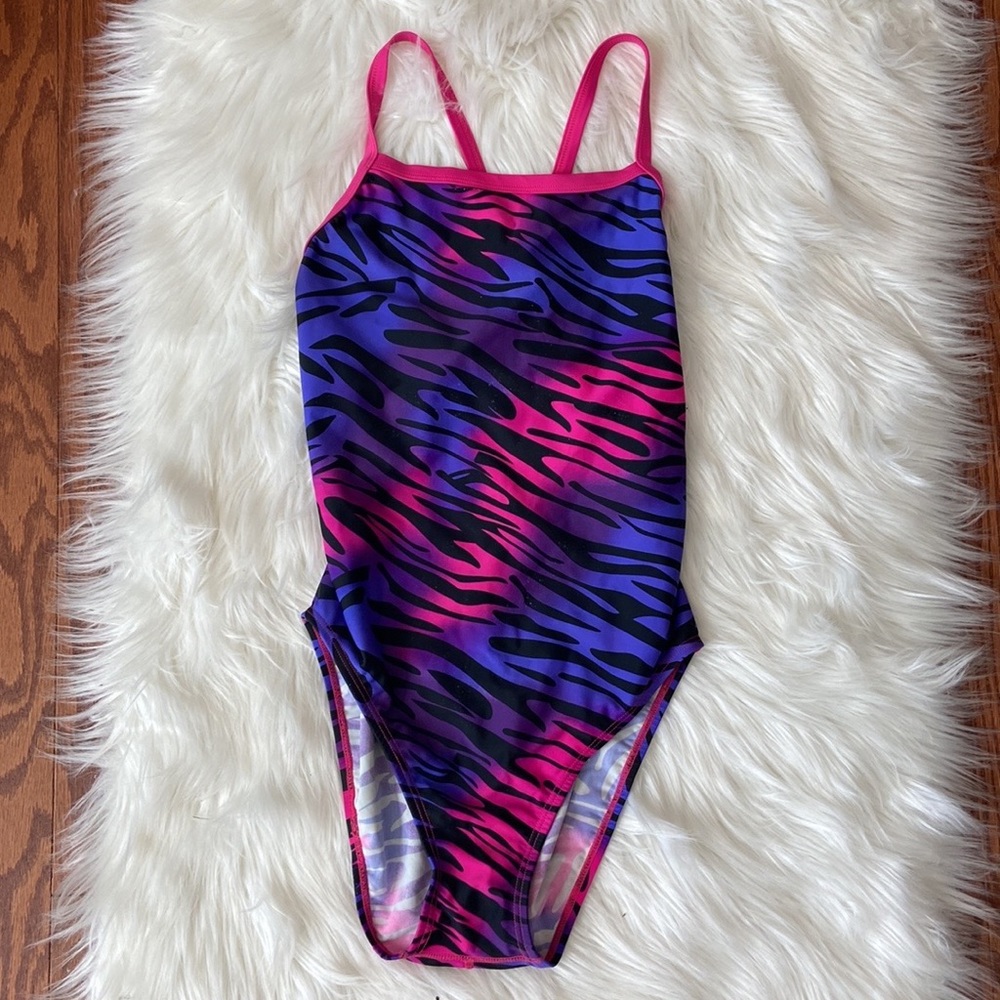 Waterpro Purple and Pink Strip One-piece Sz 36/M